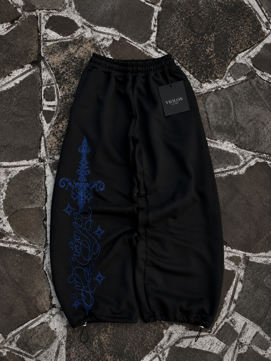 Defeat Violon Taş Detaylı Baggy Kalıp Unisex Eşofman Altı