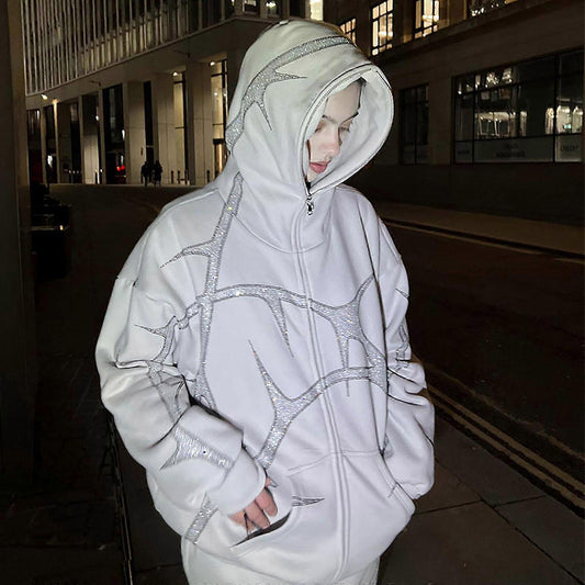 Crystal Venom Taşlı Beyaz Unisex Eşofman Takımı