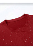 Bordo Shine Simli Oversize T-shirt