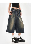 Yeşil Hakisi Y2K Trend Baggy JEAN ŞORT BERMUDA