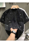 Siyah Shine Simli Oversize T-shirt