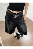 Siyah Y2K Trend Baggy JEAN ŞORT BERMUDA
