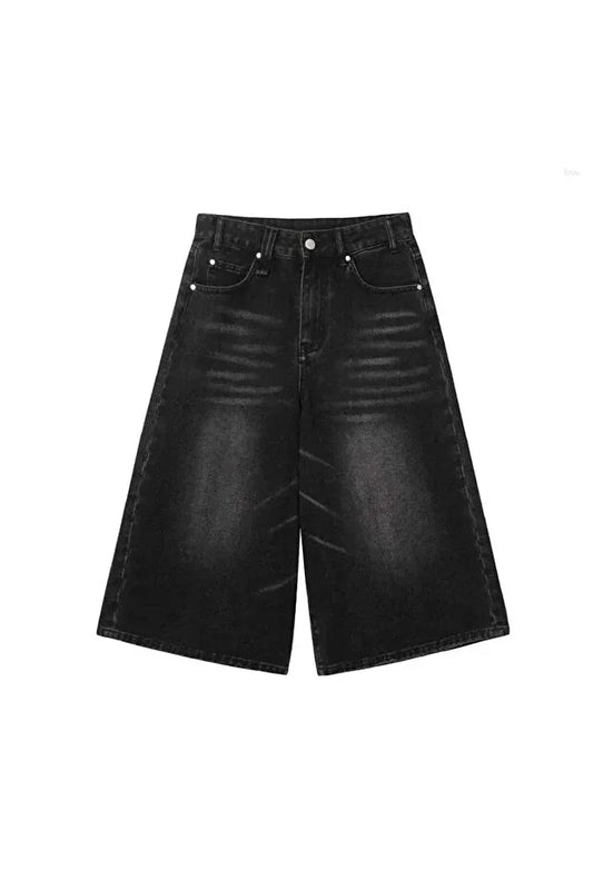 Siyah Y2K Trend Baggy JEAN ŞORT BERMUDA