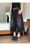 Siyah Y2K Trend Baggy JEAN ŞORT BERMUDA