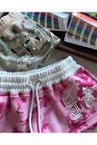 Pembe Camo Straplez Şort Takım