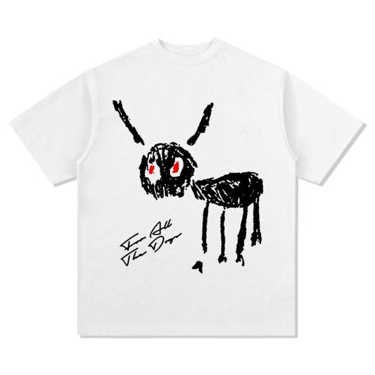For All The Dogs Baskılı Beyaz Unisex Tişört