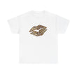 Leopard Kiss Minimal Baskılı Beyaz Tişört