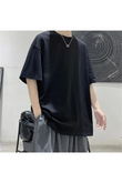 Siyah Oversize Unisex Gothic Düz Günlük Salaş Tişört