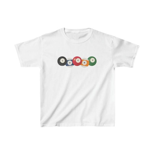 Retro Lucky Ball Grafik Baskılı Beyaz Tişört