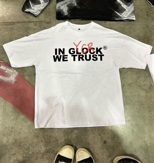 In Glork We Trust Baskılı Beyaz Unisex Tişört