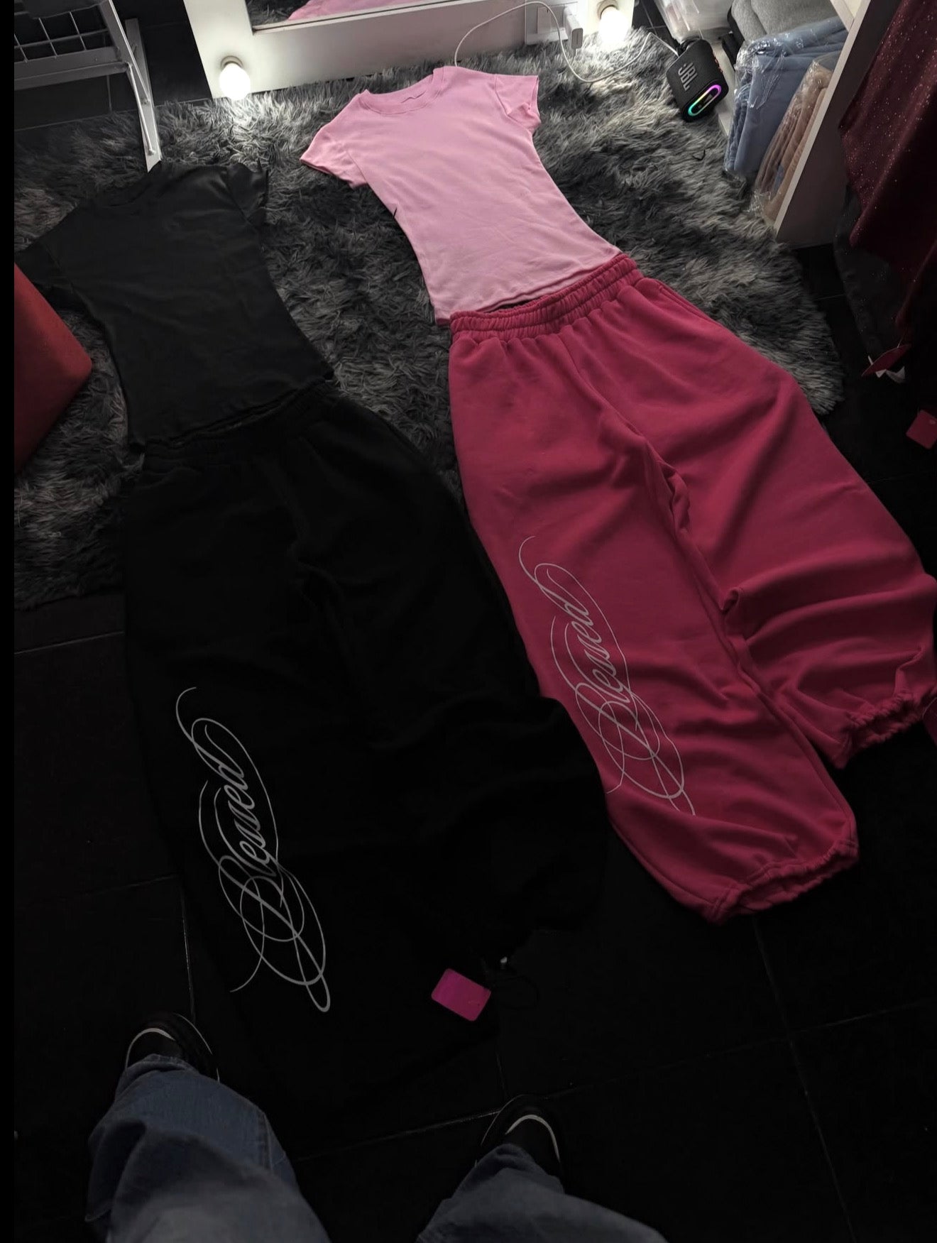 Blessed Script Detaylı Baggy Eşofman Takımı