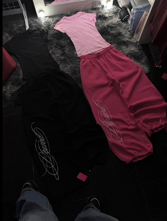 Blessed Script Detaylı Baggy Eşofman Takımı