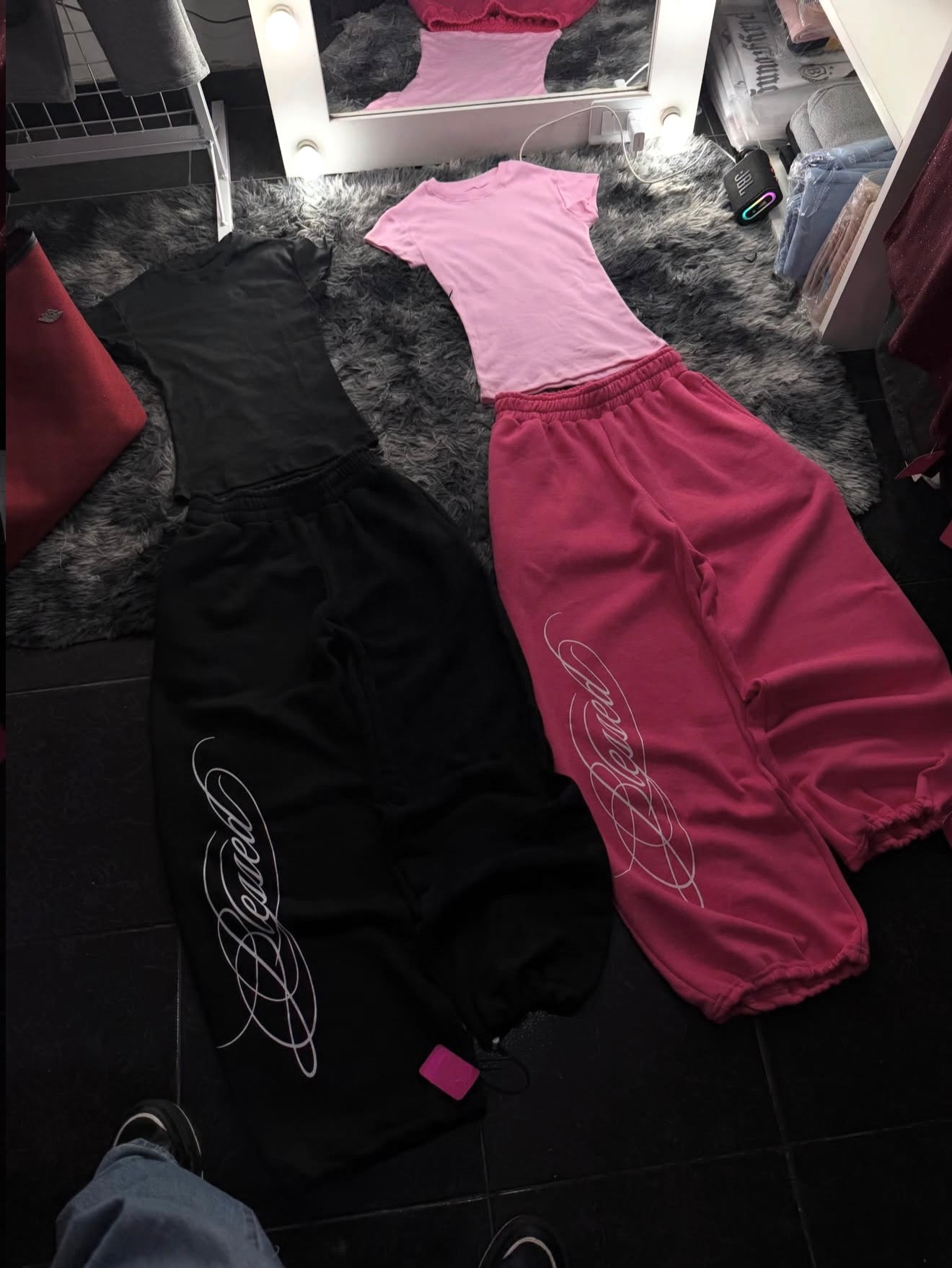 Blessed Script Detaylı Baggy Eşofman Takımı