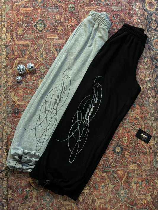 Blessed Script Taş Detaylı Eşofman Altı