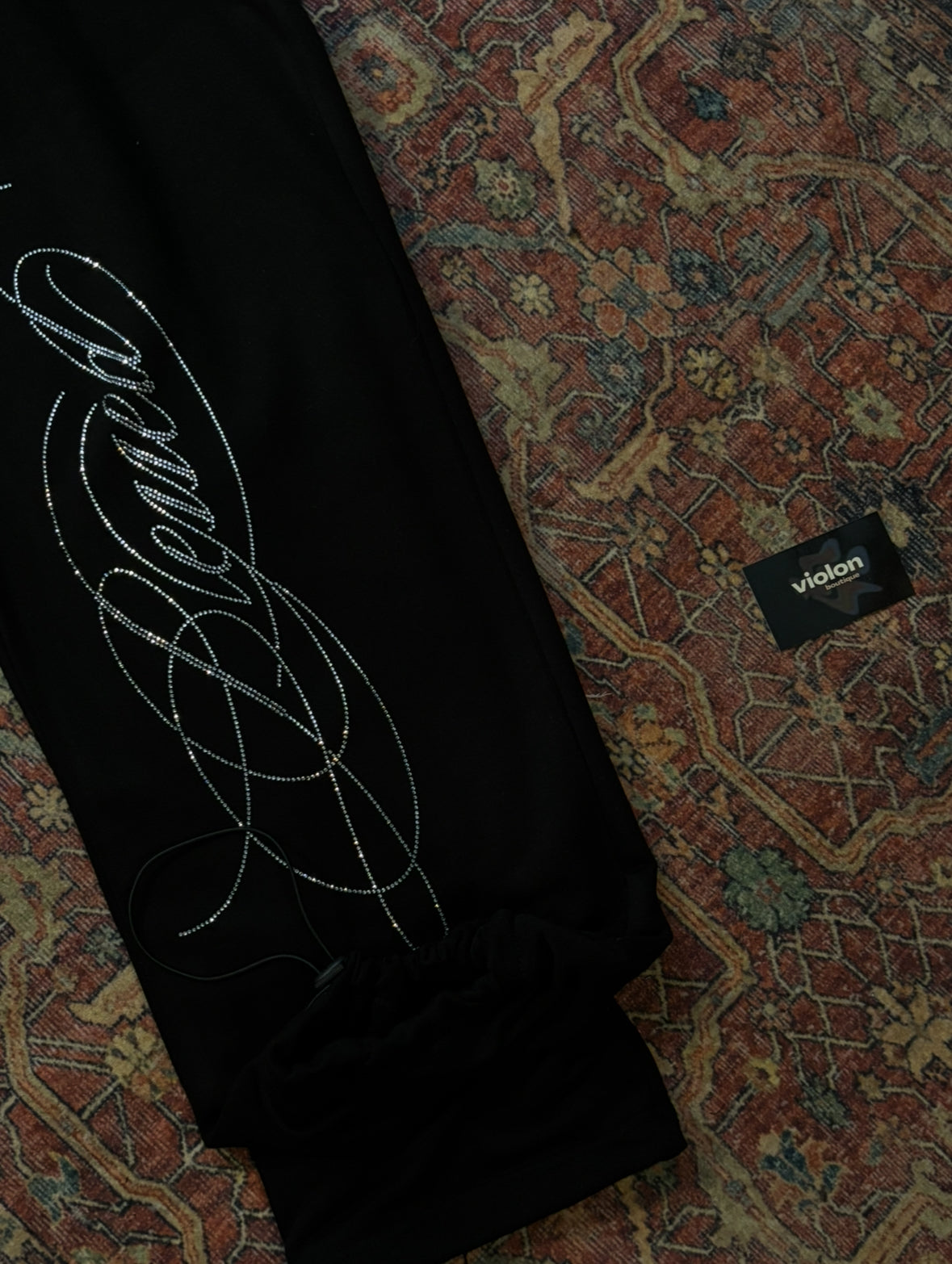 Blessed Script Taş Detaylı Eşofman Altı