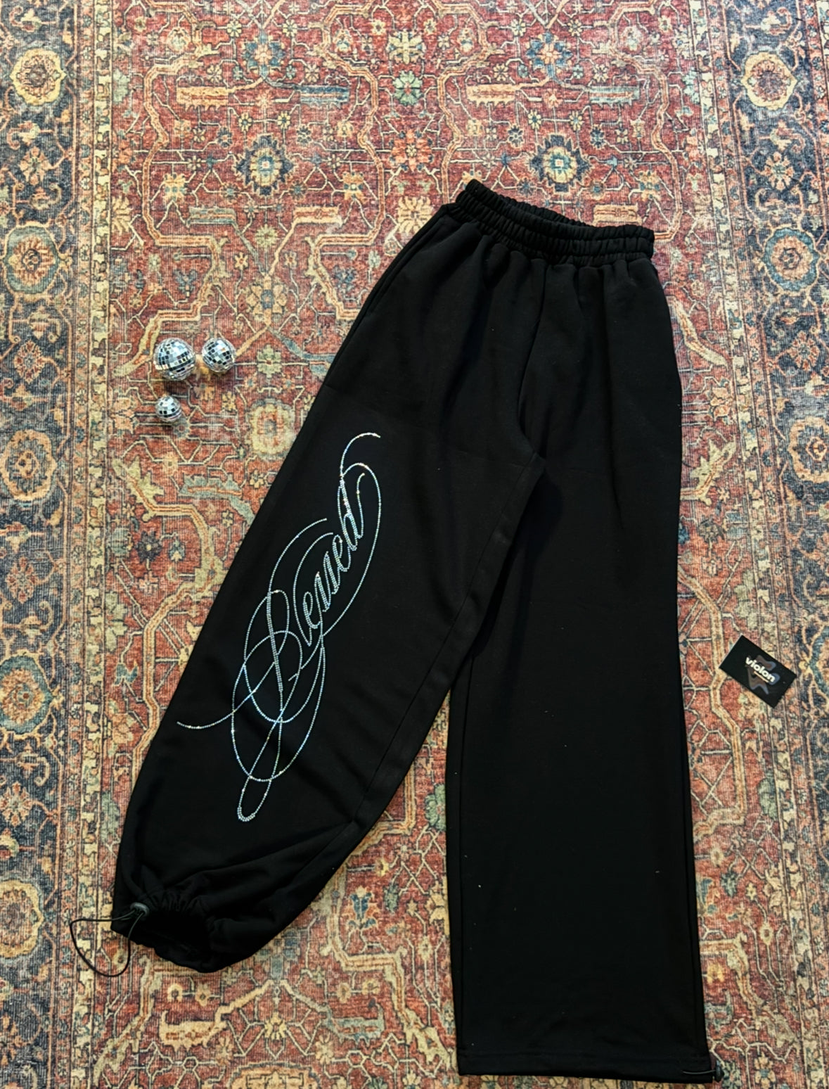 Blessed Script Taş Detaylı Eşofman Altı
