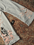 Gri Night Blossom Sakura Nakışlı Eşofman Altı