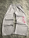 Sakura Gri Flower Baggy Unisex Eşofman Altı