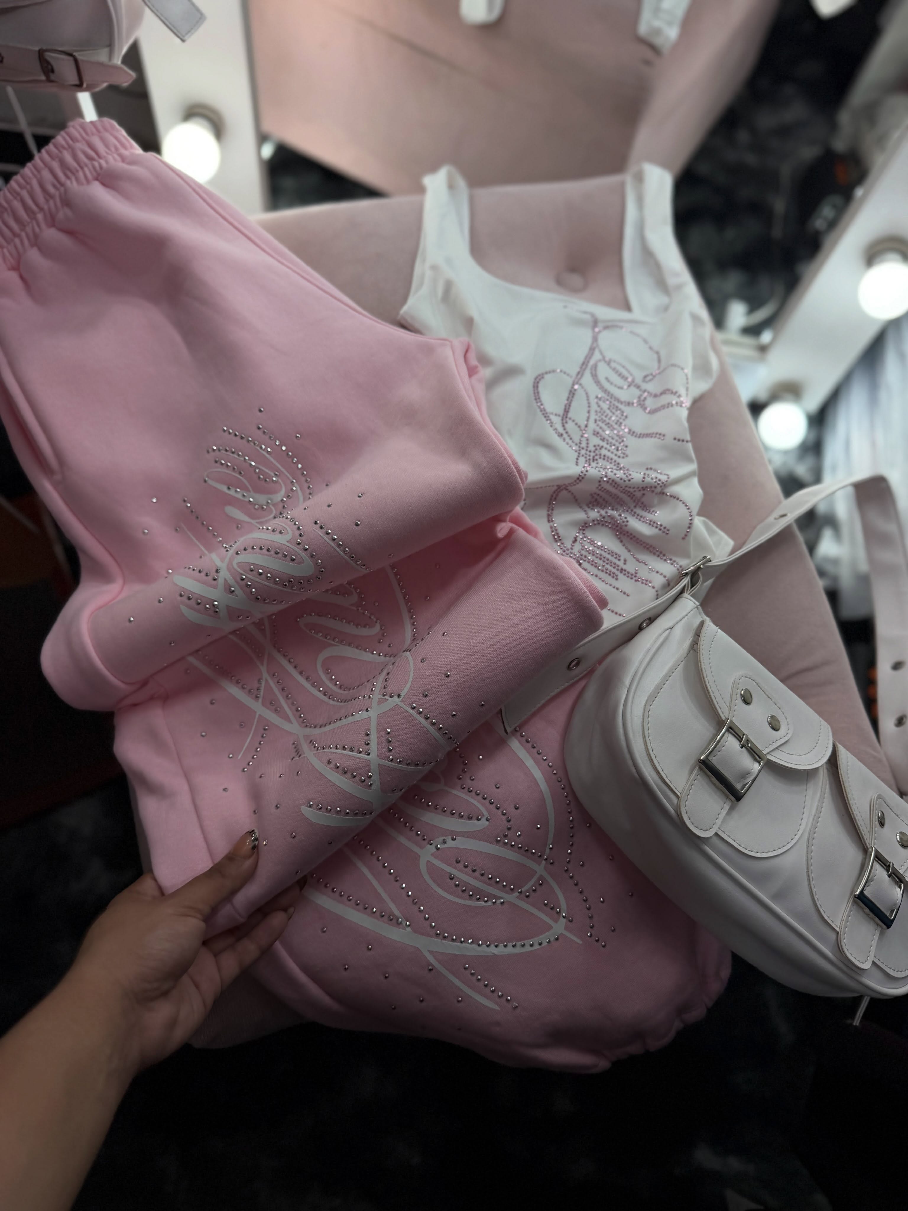 Angel Taşlı Baggy Unisex Eşofman Takımı