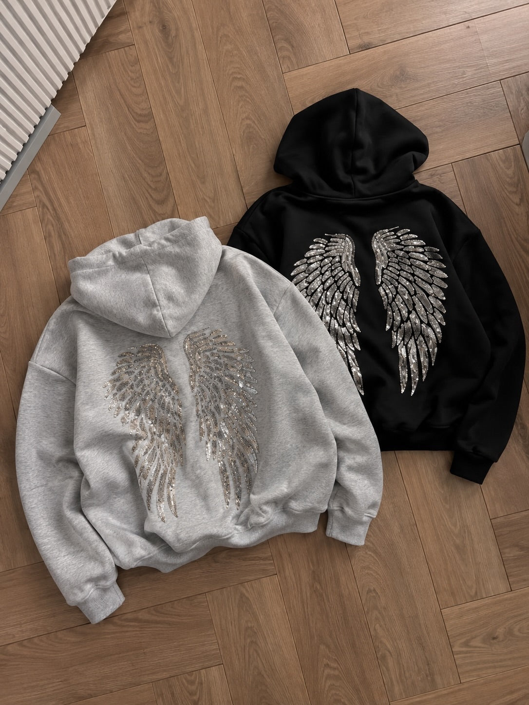 Melek Parıltılı Taş Detaylı Oversize Sweatshirt