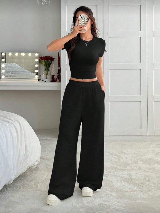 Siyah Candy Crop Eşofman Takımı