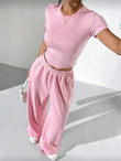 Pembe Candy Crop Eşofman Takımı