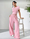 Pembe Candy Crop Eşofman Takımı