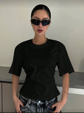 Siyah Chic Yırtmaç Detaylı Bluz