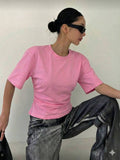 Pembe Chic Yırtmaç Detaylı Bluz