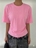 Pembe Chic Yırtmaç Detaylı Bluz
