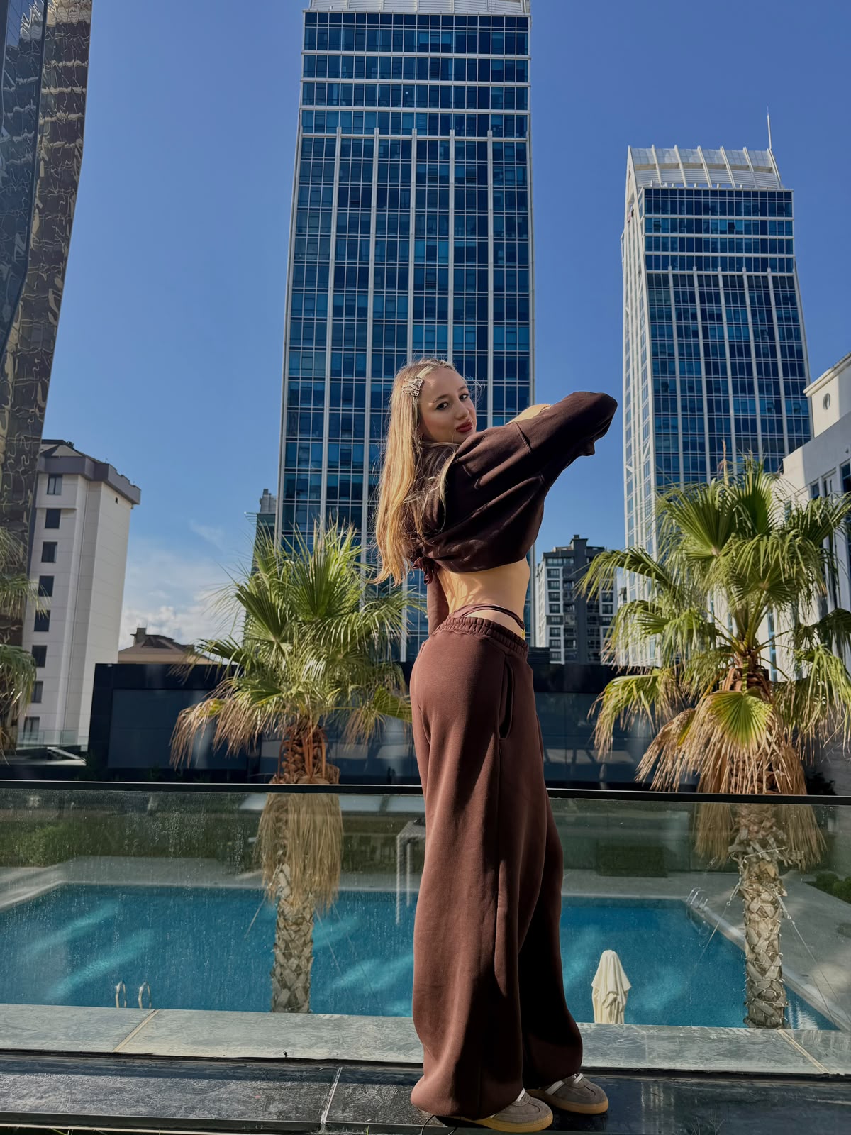 Violon Kahve Baggy Kalıp Unisex Eşofman Altı