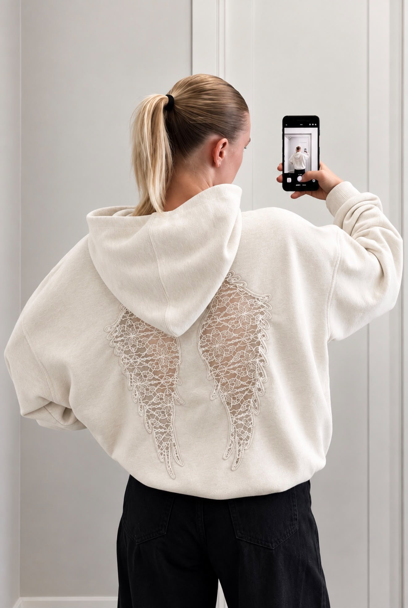 WING SIRT DANTEL KANAT DETAYLI SWEATSHIRT