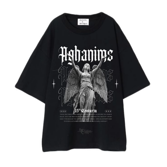 Aghanims Baskılı Siyah Renk Oversize T-Shirt