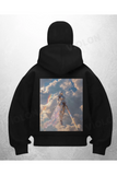 Angels Warrior Baskılı Siyah Samuray Kar Maske Sweatshirt Hırka