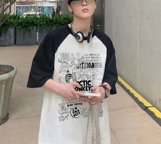 Artıc Monkey Siyah Reglan Kol Kısa Kollu Tişört