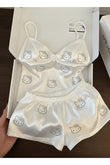 Hello Kitty Taş Detail Şık Alt Üst Beyaz Takım