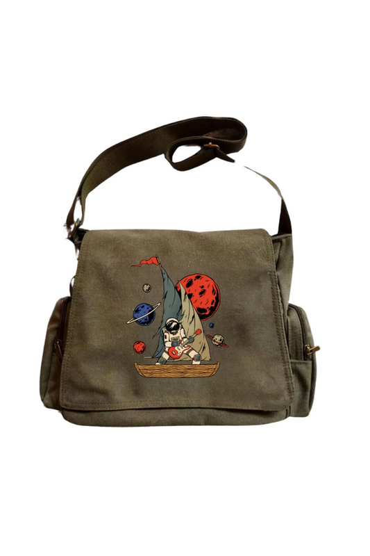 Astronot Unisex Yeşil Postacı Çantası