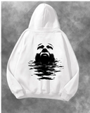 Çığlık Atan Yüz Baskılı Unisex Oversize Kapüşonlu Sweatshirt