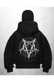 Baskılı Siyah Samuray Kar Maske Sweatshirt Hırka