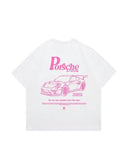 Beyaz Porsche 911 GT3 RS Baskılı Oversize Unisex Tişört