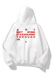 Beyaz Art isn't Dying Baskılı Unisex Oversize Kapüşonlu Sweatshirt