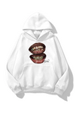 Beyaz Belief Baskılı Unisex Oversize Kapüşonlu Sweatshirt