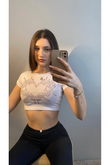 Beyaz Heart Kalp Renkli Parıltılı Taş Baskılı Crop Body