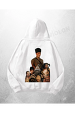 Beyaz Unisex Atatürk ve Çocuklar Baskılı Oversize Hoodie Sweatshirt