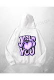 Beyaz Unisex Jesus You Baskılı Oversize Hoodie Sweatshirt