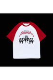 Beyaz Unisex Kırmızı Reglan Baby Metal T-Shirt