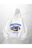 Beyaz Unisex Pawvenom Baskılı Oversize Hoodie Sweatshirt