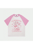 Beyaz Unisex Pembe Reglan Valentine's T-Shirt