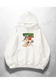 Beyaz Unisex Special Girl Baskılı Oversize Hoodie Sweatshirt