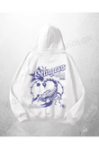 Beyaz Unisex Stingers Akrep Baskılı Oversize Hoodie Sweatshirt